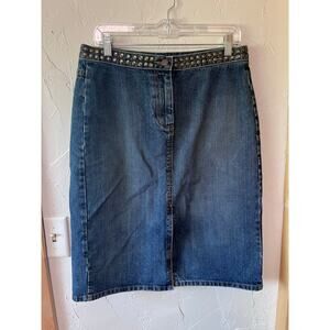 Vintage‎ J.Crew Denim Studded Skirt Sz 10